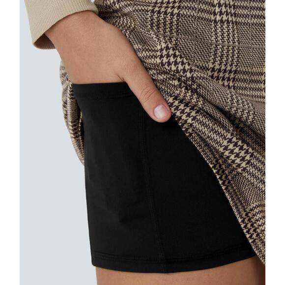 NWT Halara High Waisted 2-in-1 Pocket Houndstooth Plaid Mini Casual Skirt S - Picture 8 of 12